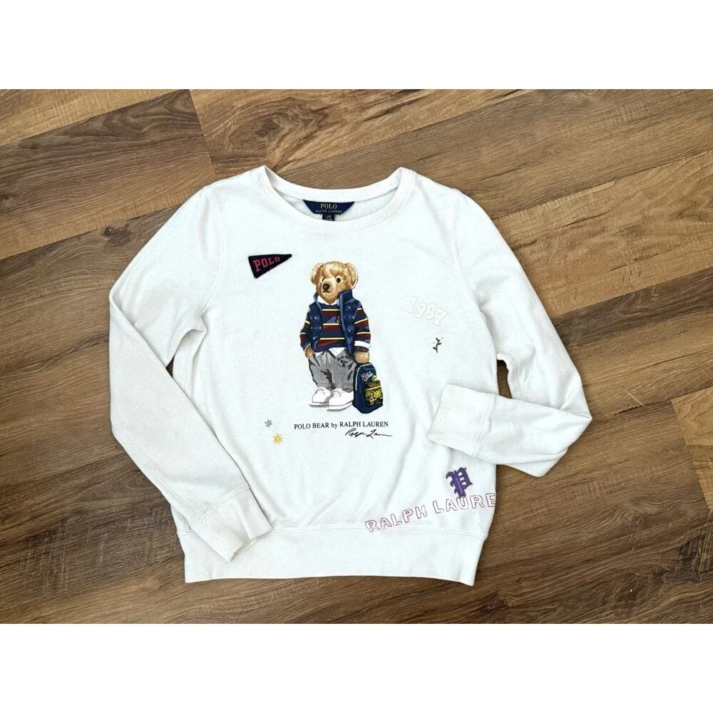 Polo Ralph Lauren Youth Size L 12-14 Polo‎ Bear Sweater Crew Neck Pullover